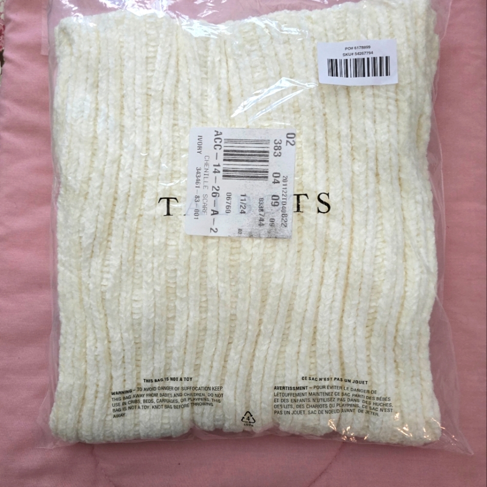 NEW Talbots knit scarf/wrap and beanie set.